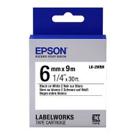 C53S652003 - Cartouche ruban EPSON Labelworks auto adhésive LK-2WBN 6mm. noir sur blanc