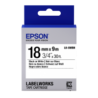 C53S655006 - Cartouche ruban EPSON Labelworks  LK-5WBN - noir sur blanc - 18mmx9m